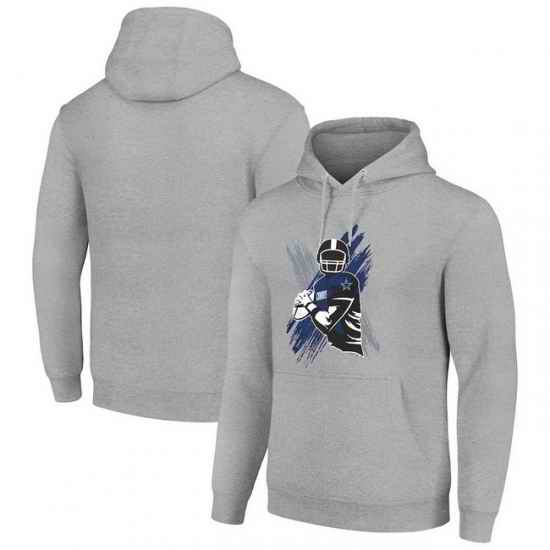 Men Starter Heather Gray Dallas Cowboys Player X Fleece Pullover Hoodie